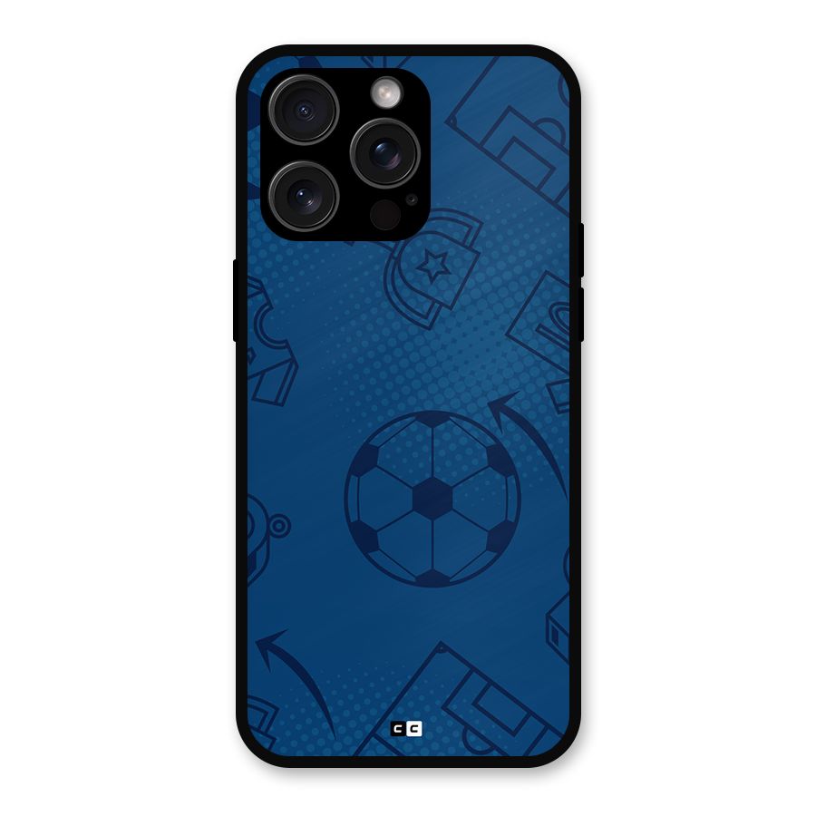 Football Texture Metal Back Case for iPhone 15 Pro Max