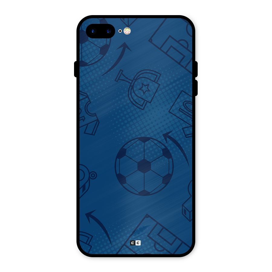 Football Texture Metal Back Case for iPhone 8 Plus