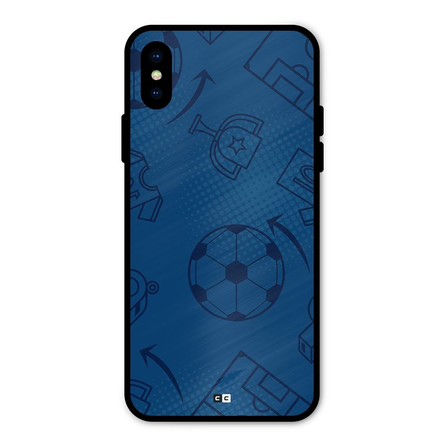 Football Texture Metal Back Case for iPhone XS