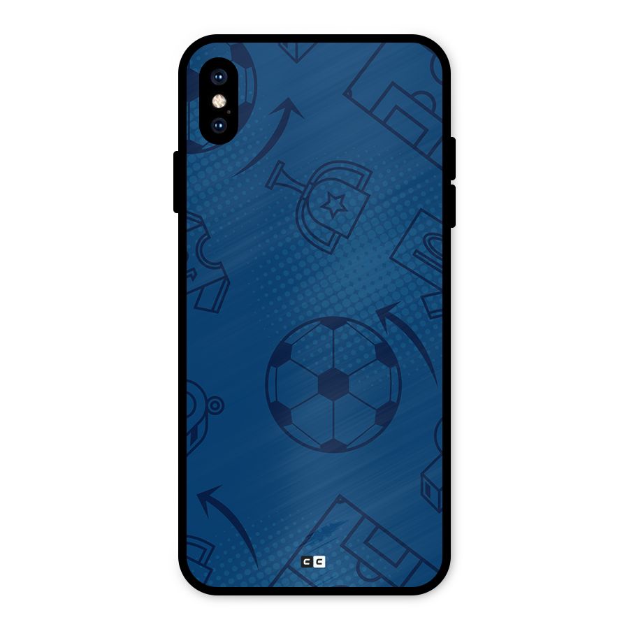 Football Texture Metal Back Case for iPhone XS Max