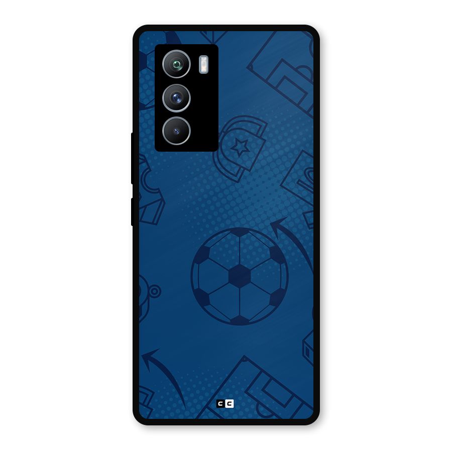 Football Texture Metal Back Case for iQOO 9 SE