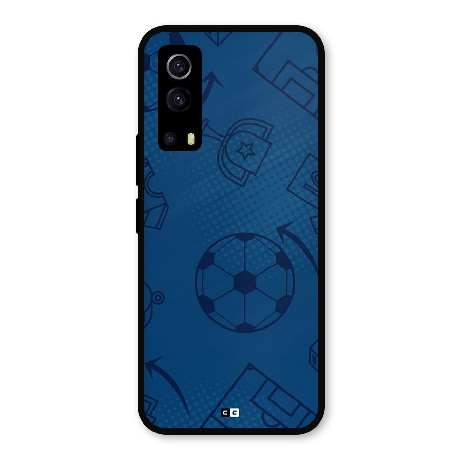 Football Texture Metal Back Case for iQOO Z3