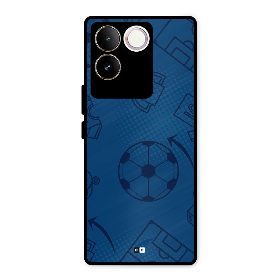 Football Texture Metal Back Case for iQOO Z7 Pro