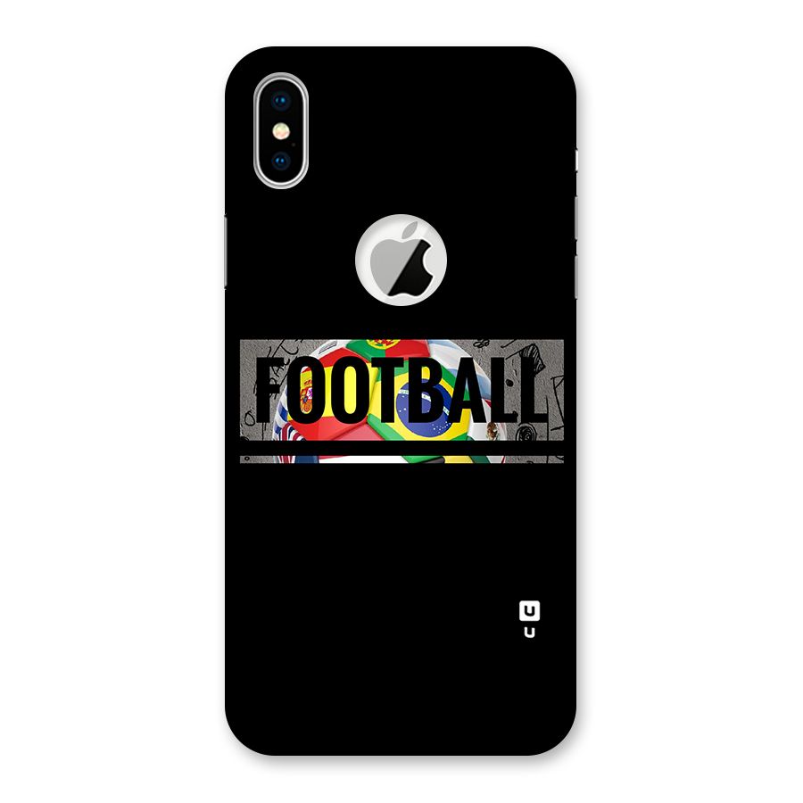 Football Typography Back Case for iPhone XS Logo Cut
