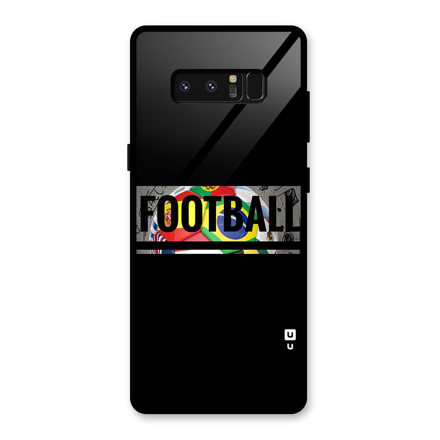 Football Typography Glass Back Case for Galaxy Note 8