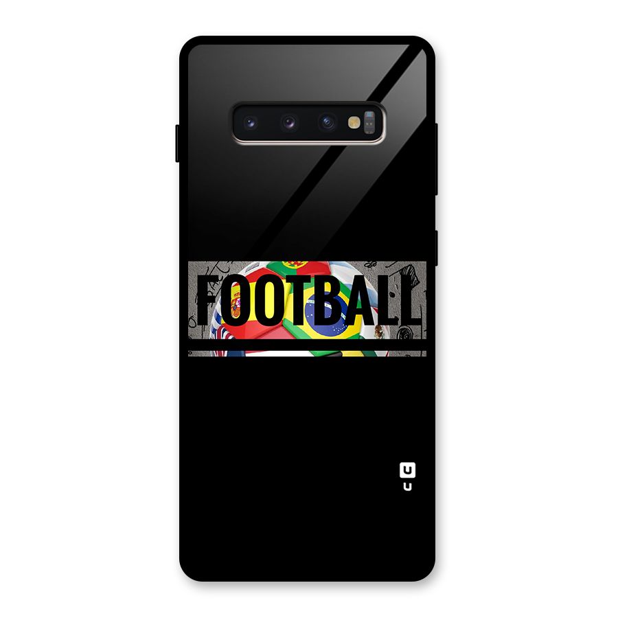 Football Typography Glass Back Case for Galaxy S10 Plus