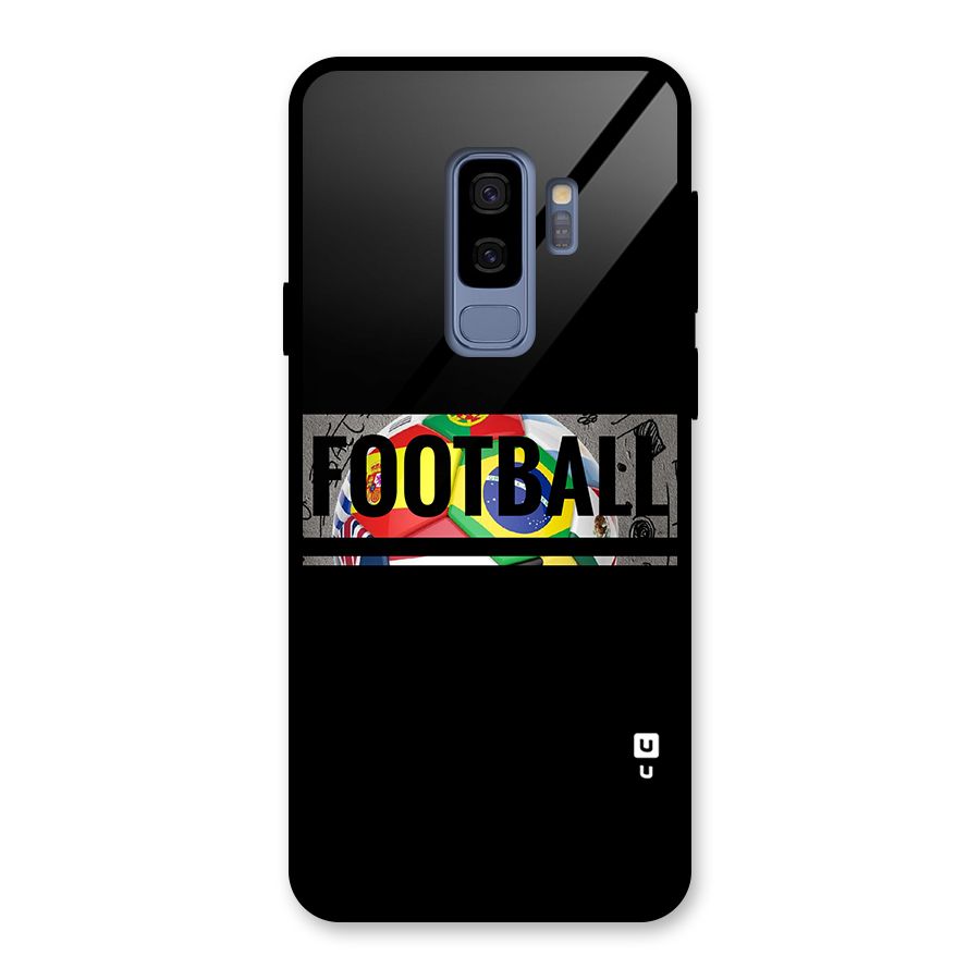 Football Typography Glass Back Case for Galaxy S9 Plus
