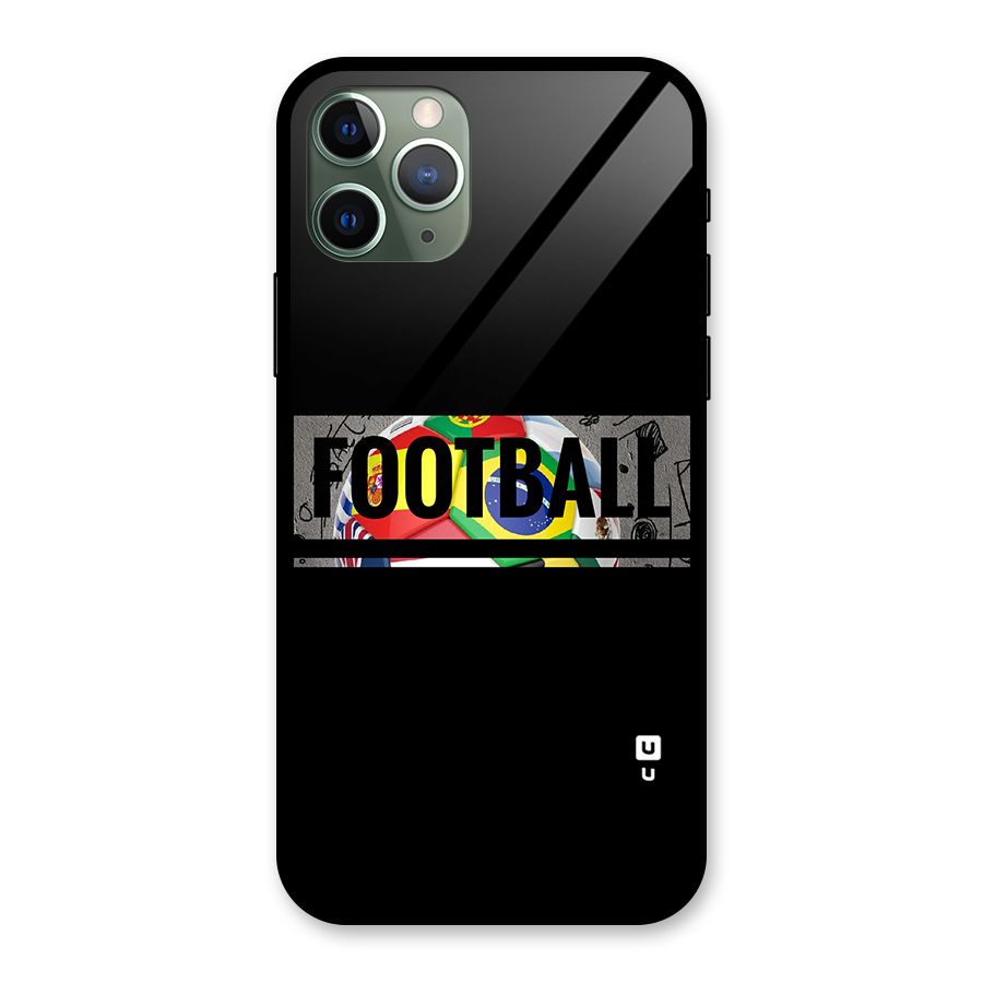 Football Typography Glass Back Case for iPhone 11 Pro