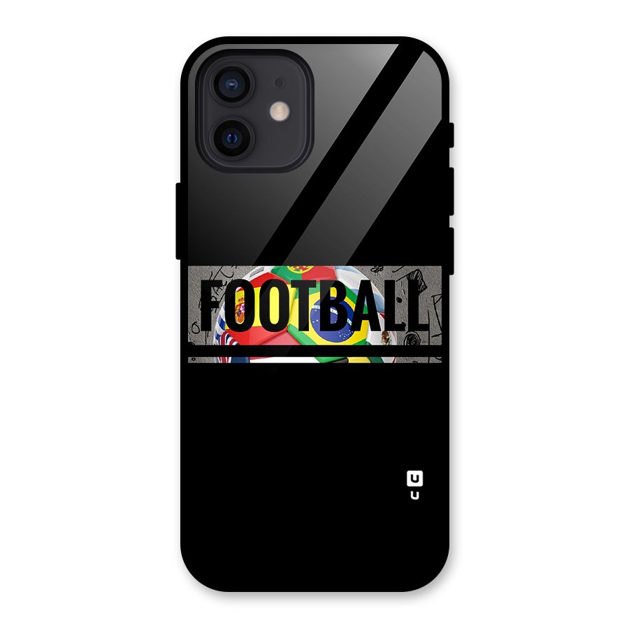Football Typography Glass Back Case for iPhone 12