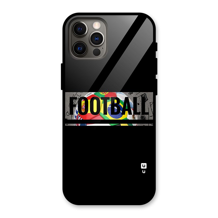 Football Typography Glass Back Case for iPhone 12 Pro