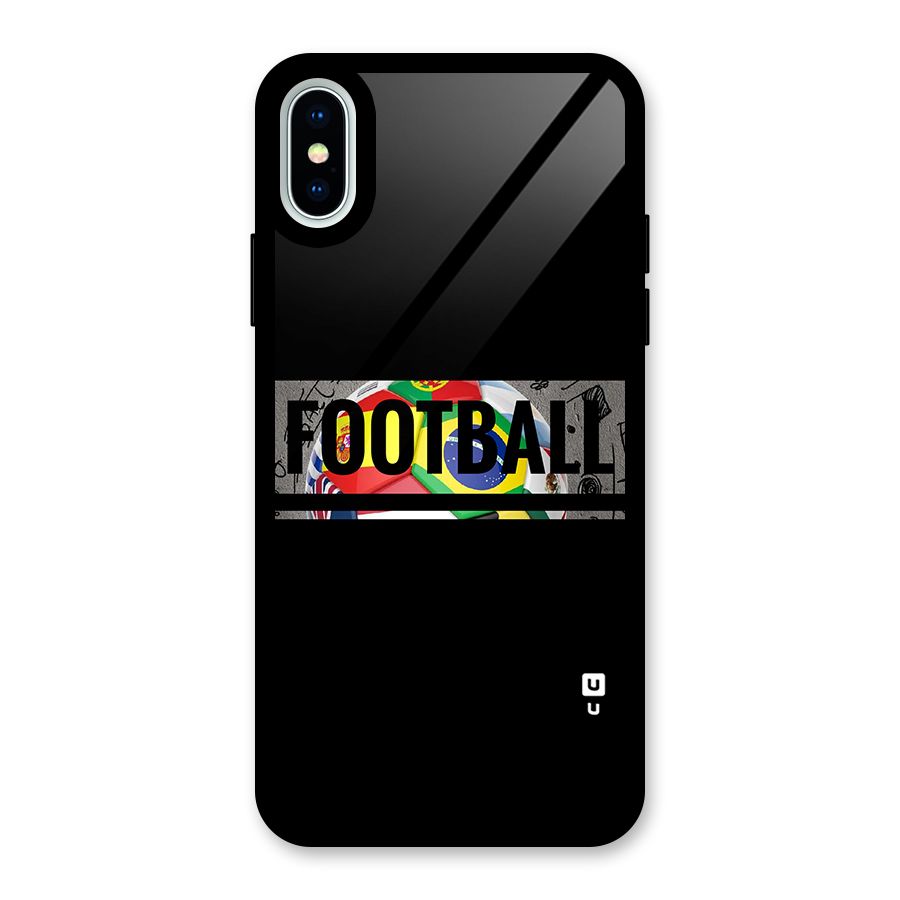 Football Typography Glass Back Case for iPhone X
