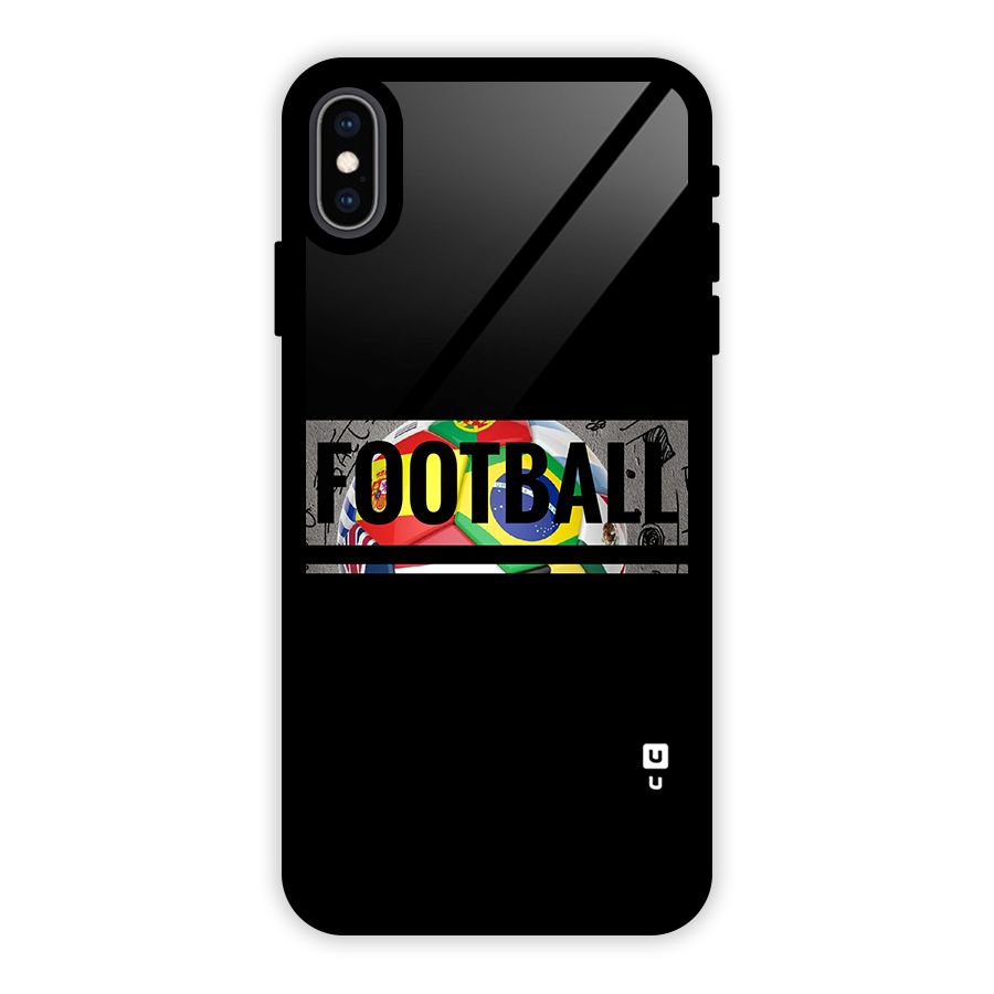 Football Typography Glass Back Case for iPhone XS Max