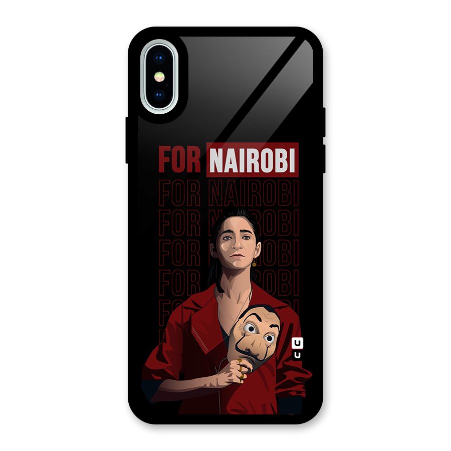 For Nairobi Money Heist Glass Back Case for iPhone X