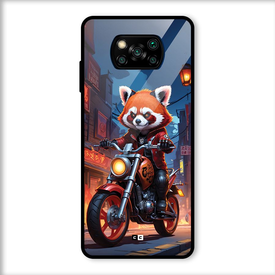 Fox Rider Glass Back Case for Poco X3