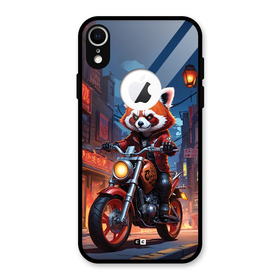 Fox Rider Glass Back Case for iPhone XR Logo Cut