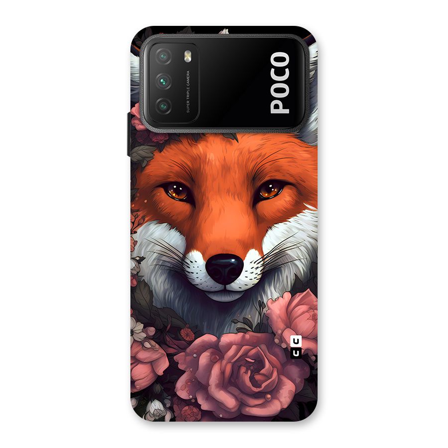 Fox and Roses Back Case for Poco M3