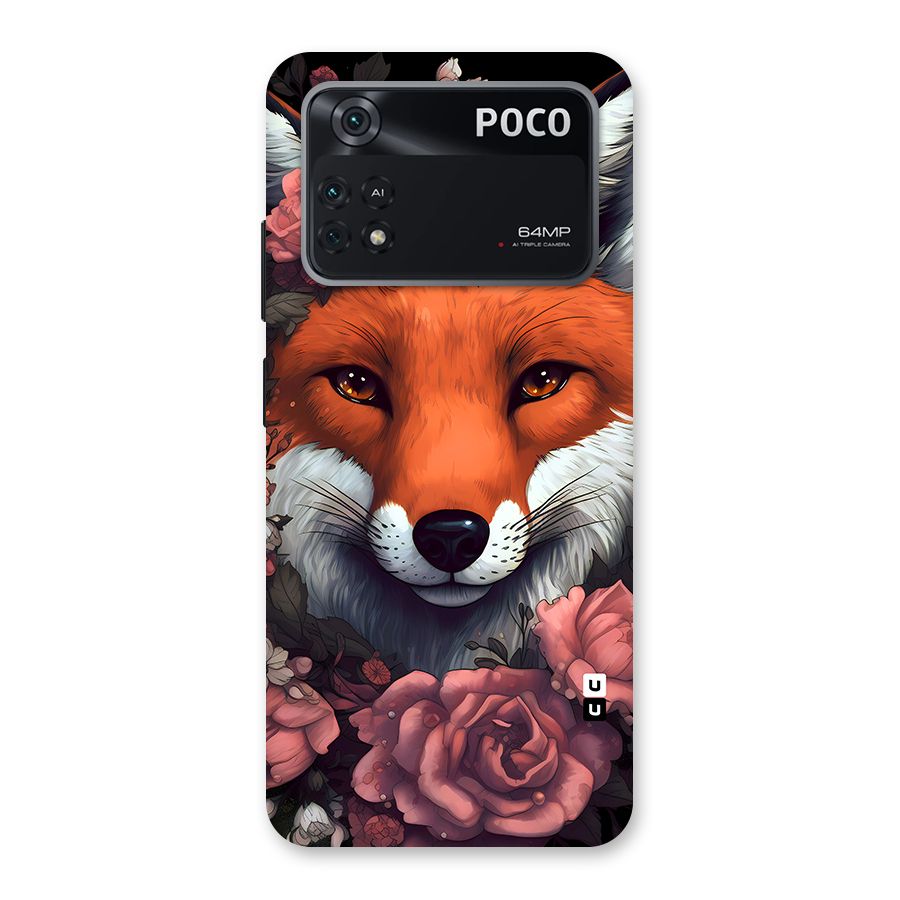 Fox and Roses Back Case for Poco M4 Pro 4G