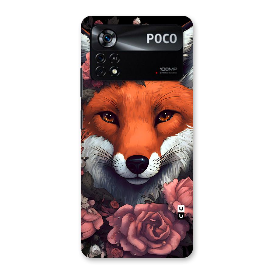Fox and Roses Back Case for Poco X4 Pro 5G