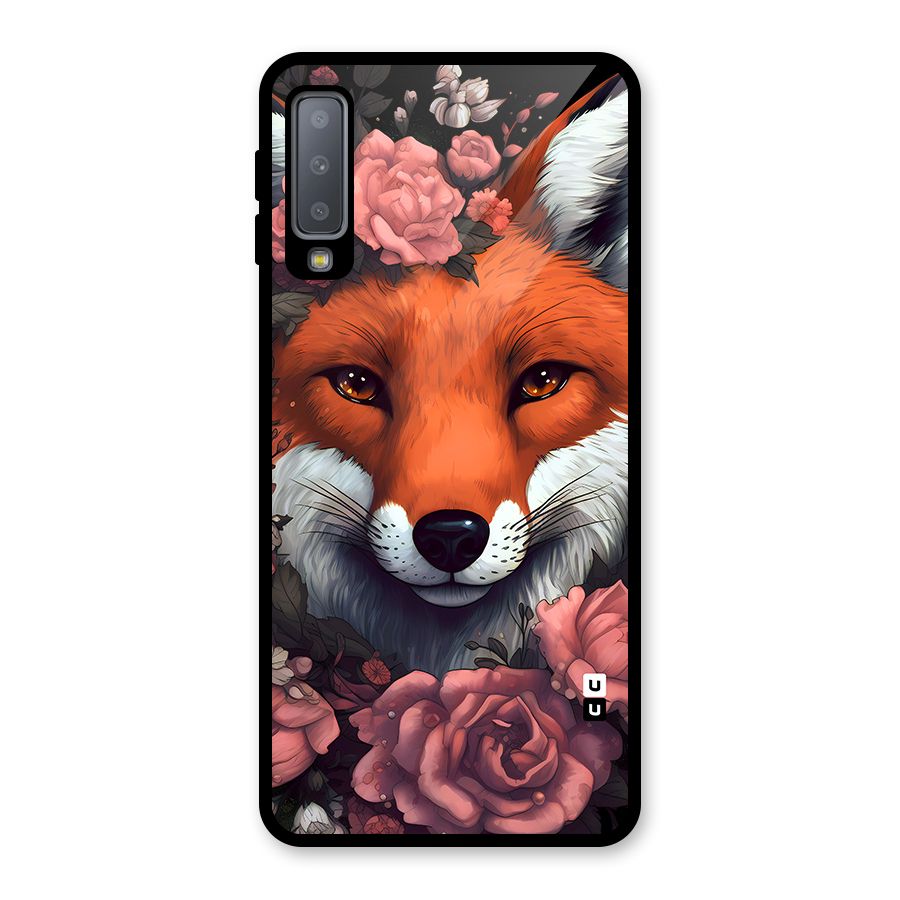 Fox and Roses Glass Back Case for Galaxy A7 (2018)
