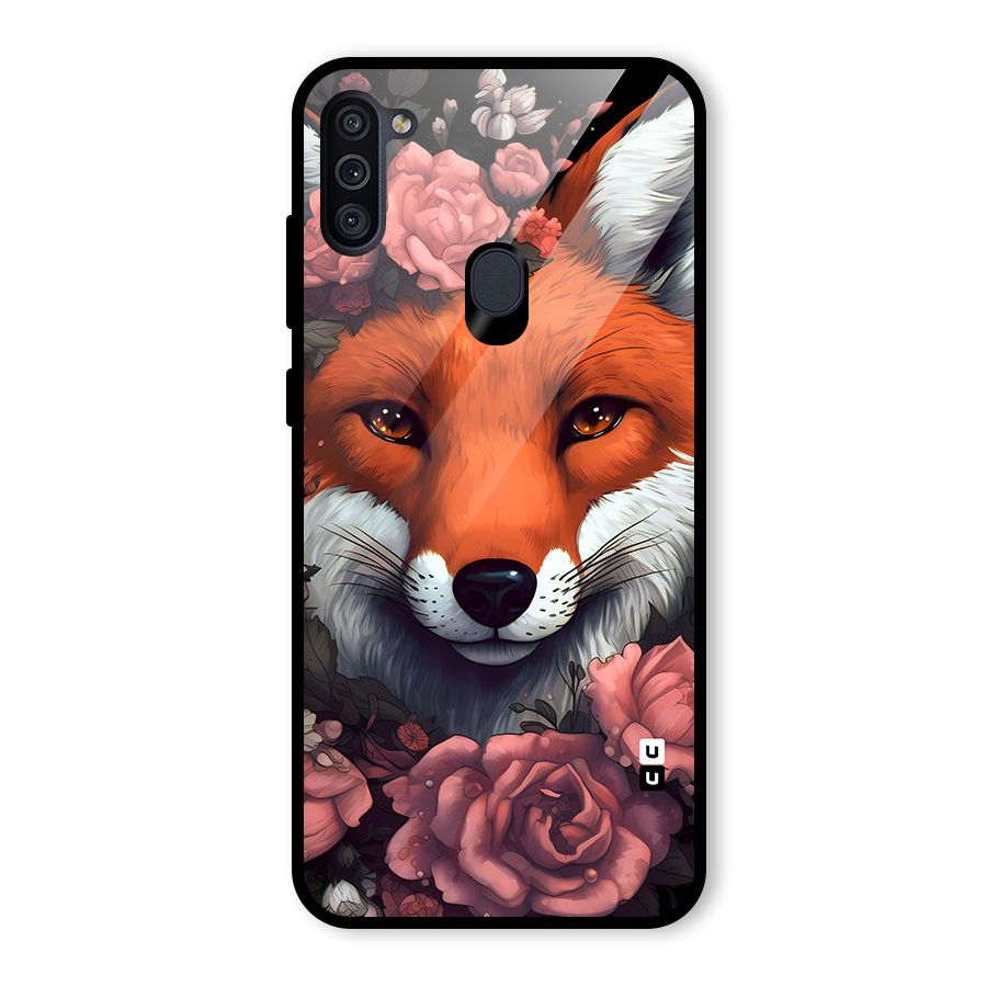 Fox and Roses Glass Back Case for Galaxy M11