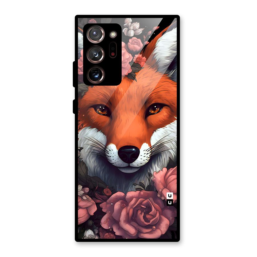 Fox and Roses Glass Back Case for Galaxy Note 20 Ultra