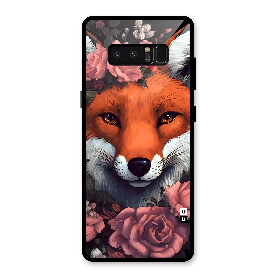 Fox and Roses Glass Back Case for Galaxy Note 8
