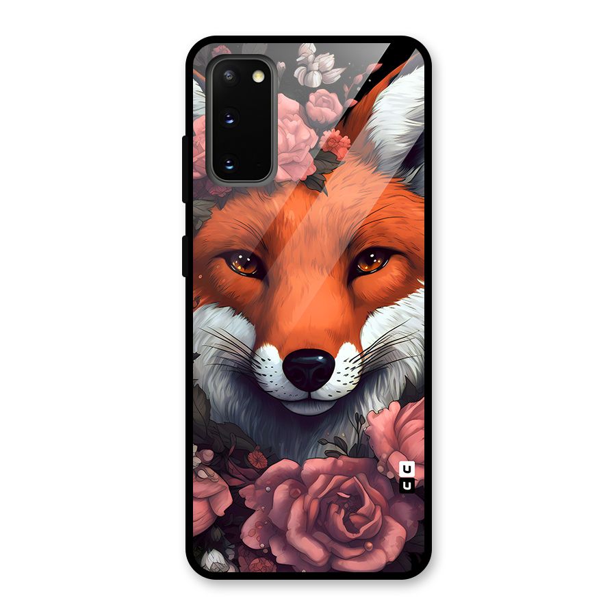 Fox and Roses Glass Back Case for Galaxy S20