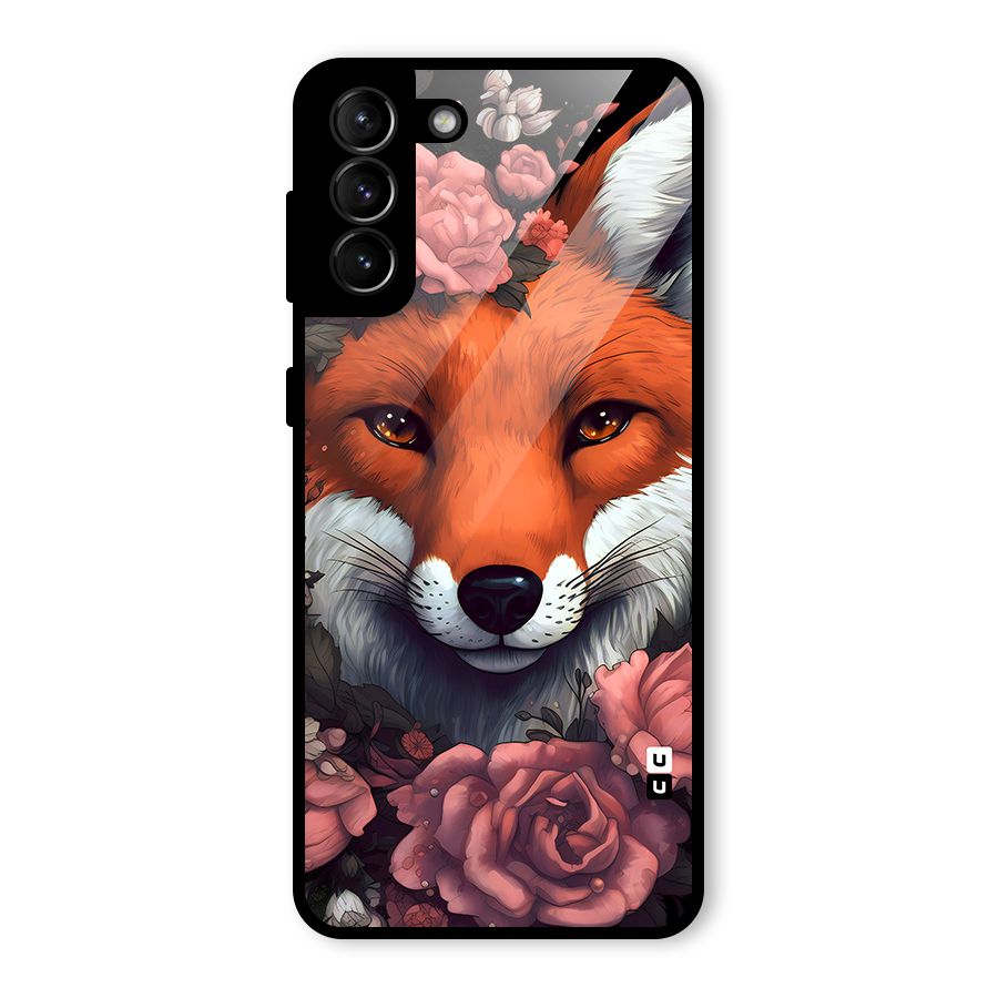 Fox and Roses Glass Back Case for Galaxy S21 Plus
