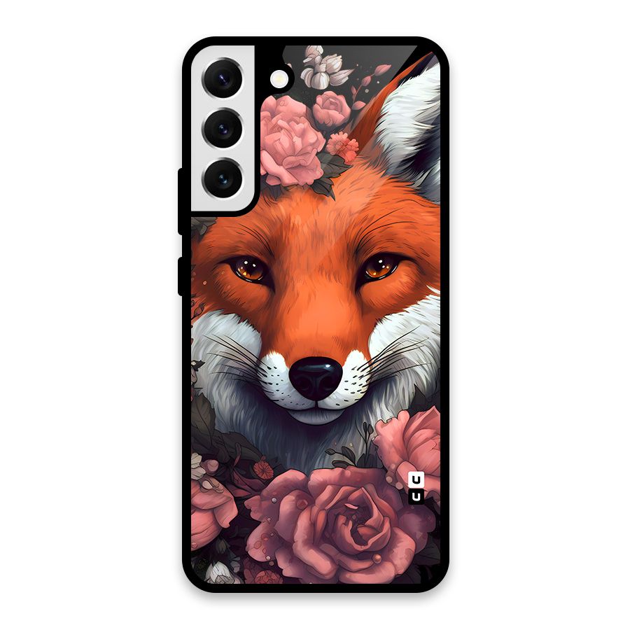 Fox and Roses Glass Back Case for Galaxy S22 Plus 5G