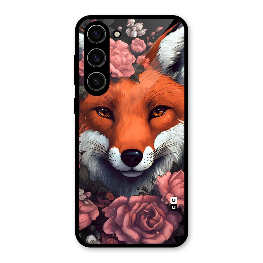Fox and Roses Glass Back Case for Galaxy S23 Plus