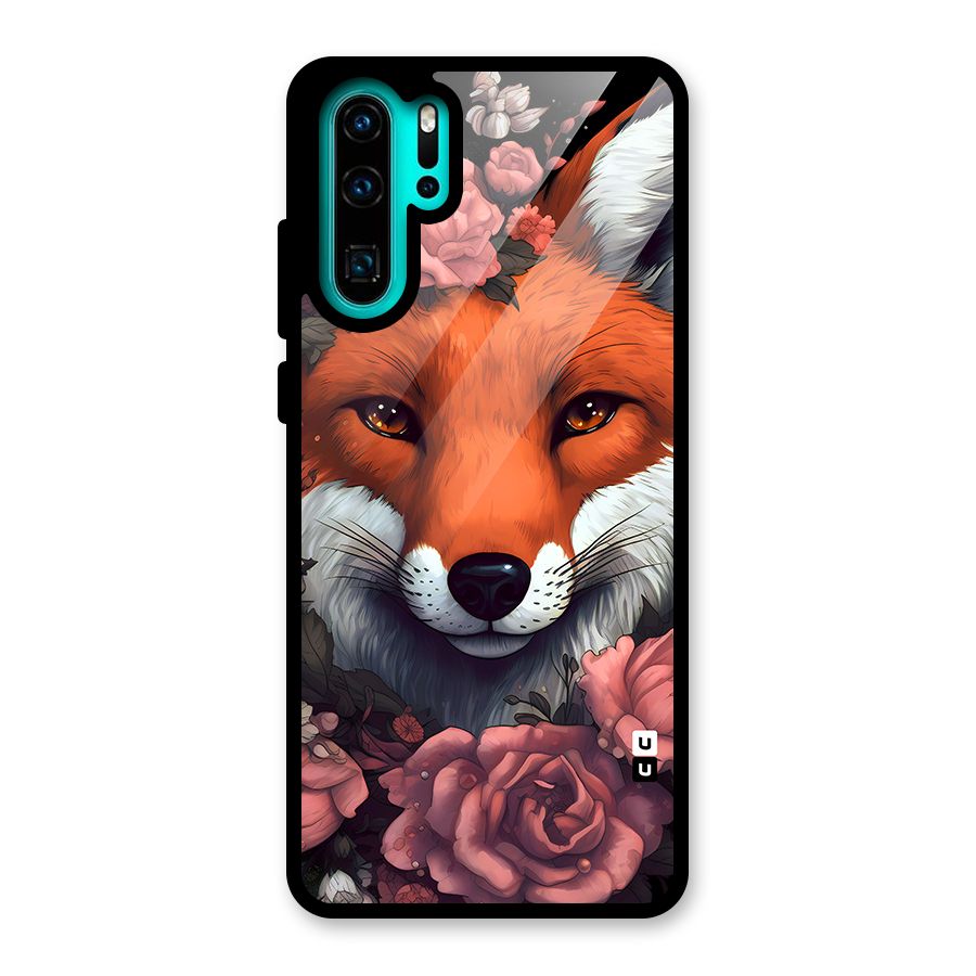Fox and Roses Glass Back Case for Huawei P30 Pro