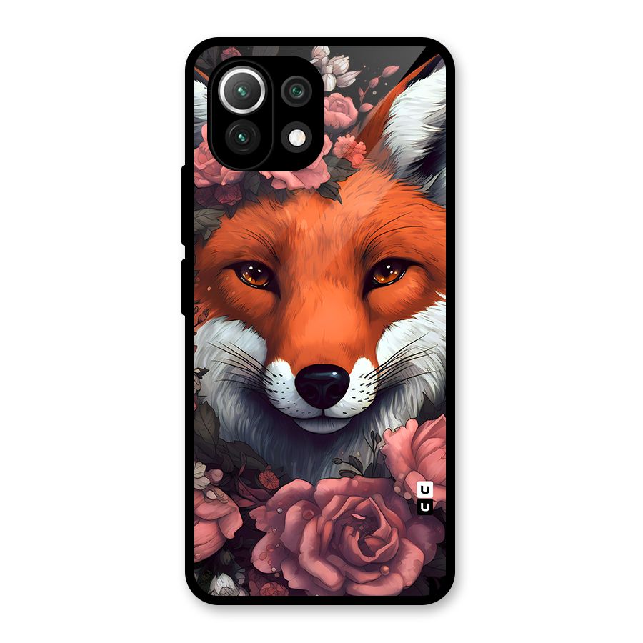 Fox and Roses Glass Back Case for Mi 11 Lite