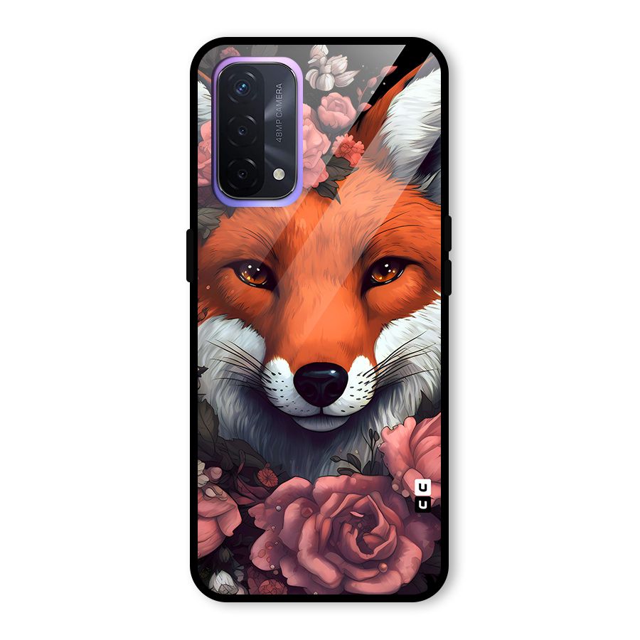 Fox and Roses Glass Back Case for Oppo A74 5G