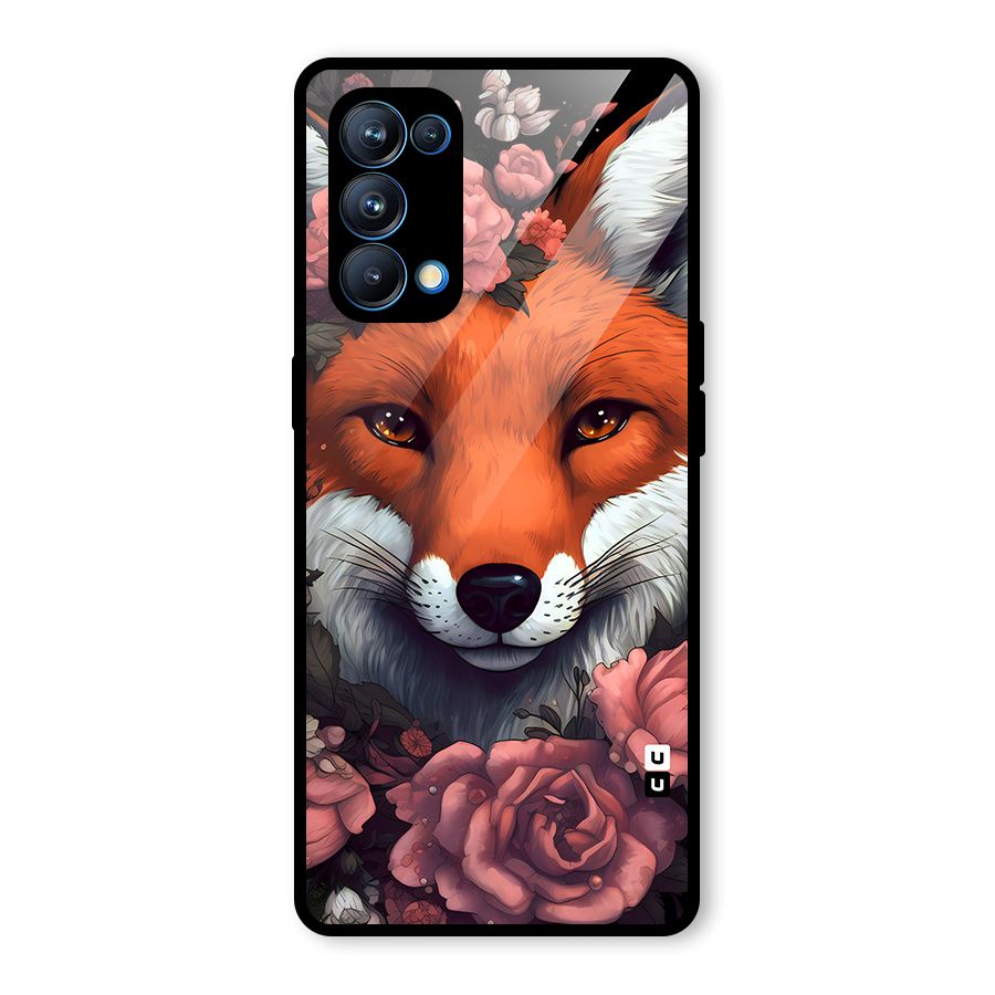 Fox and Roses Glass Back Case for Oppo Reno5 Pro 5G