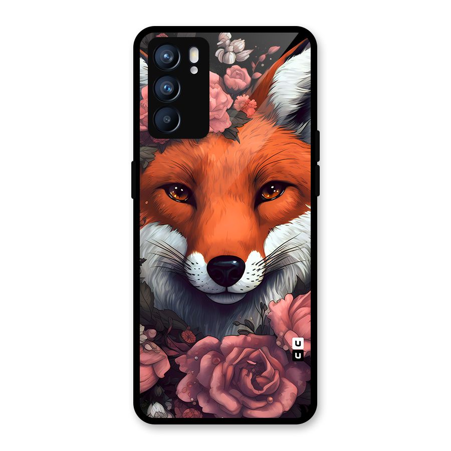 Fox and Roses Glass Back Case for Oppo Reno6 5G