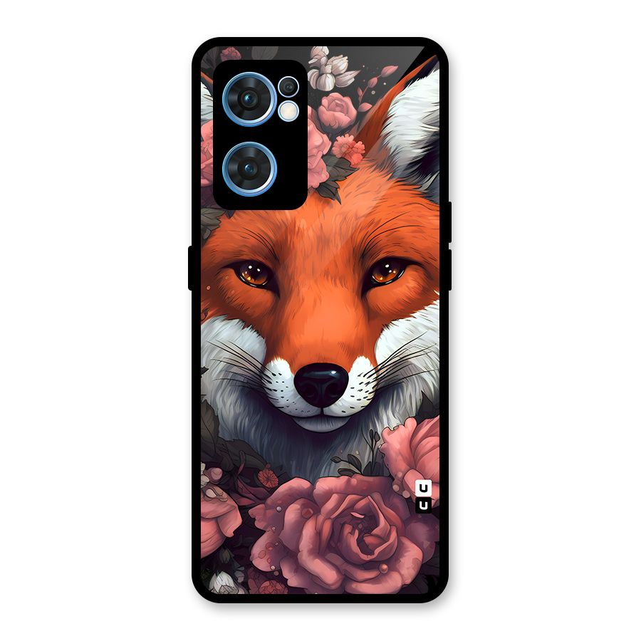 Fox and Roses Glass Back Case for Oppo Reno7 5G