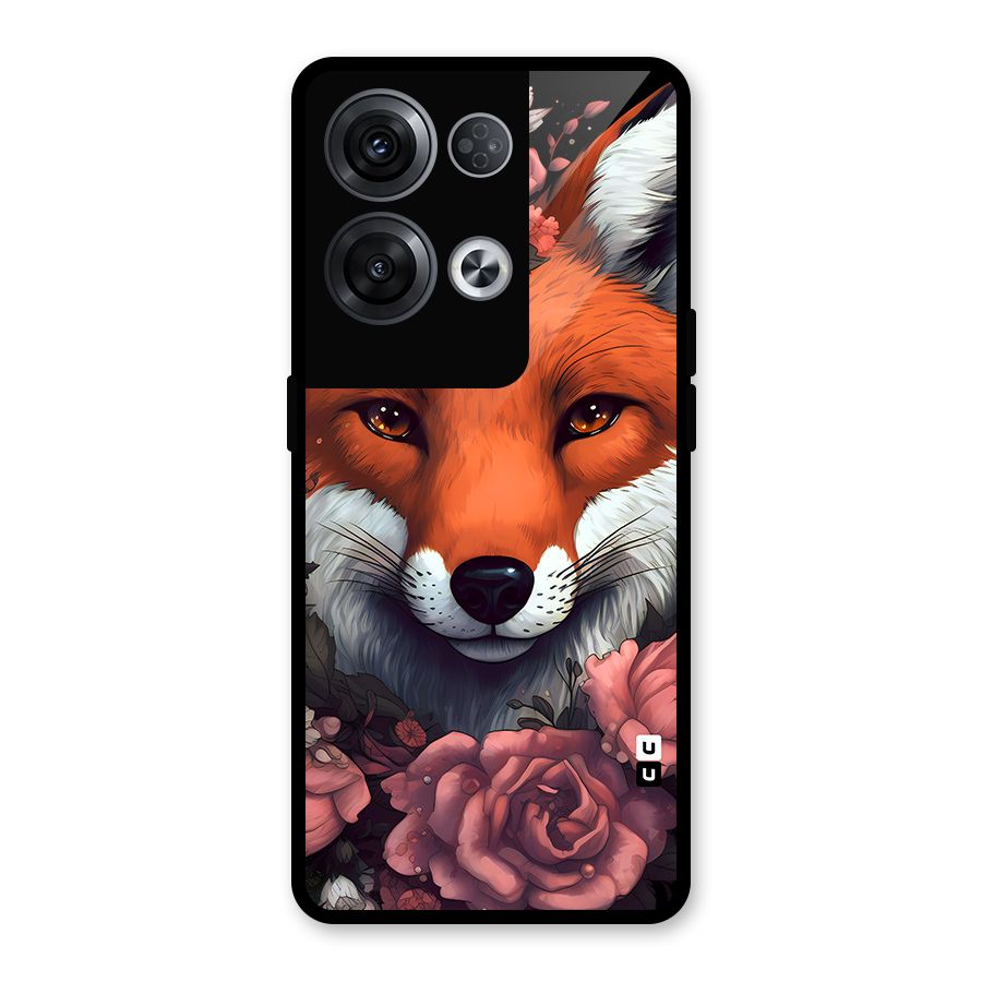 Fox and Roses Glass Back Case for Oppo Reno8 Pro 5G