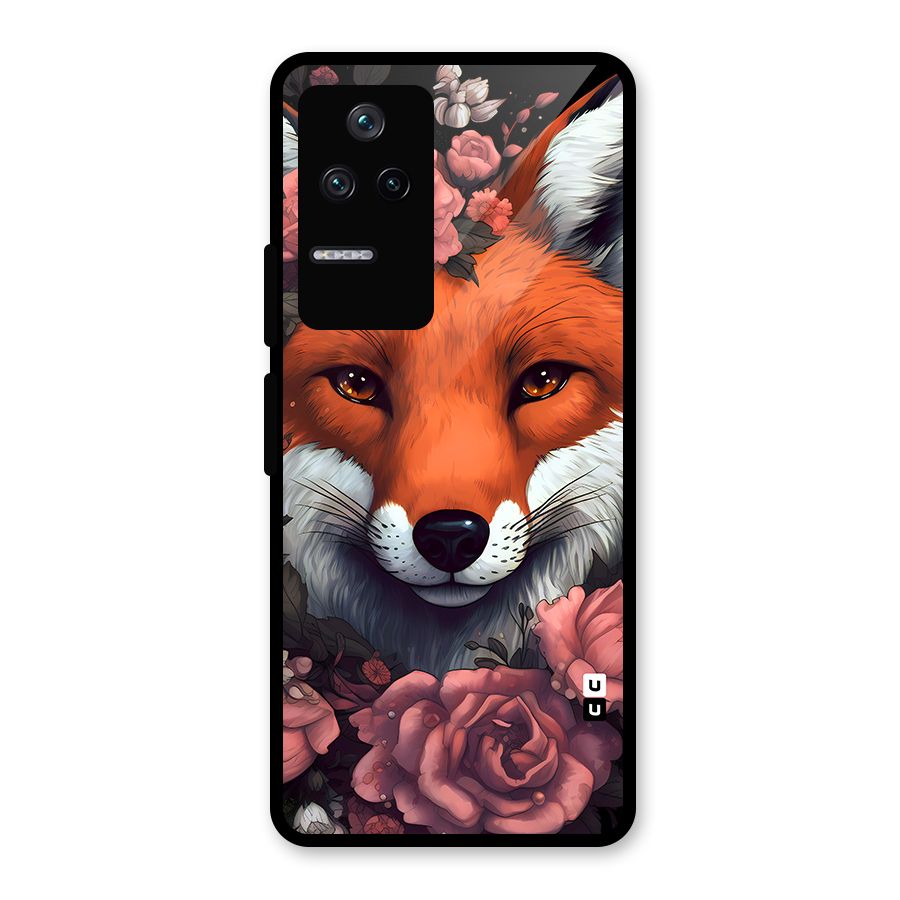 Fox and Roses Glass Back Case for Poco F4 5G
