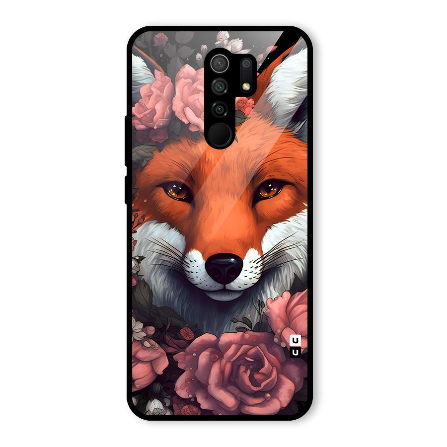 Fox and Roses Glass Back Case for Poco M2
