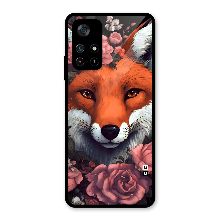 Fox and Roses Glass Back Case for Poco M4 Pro 5G