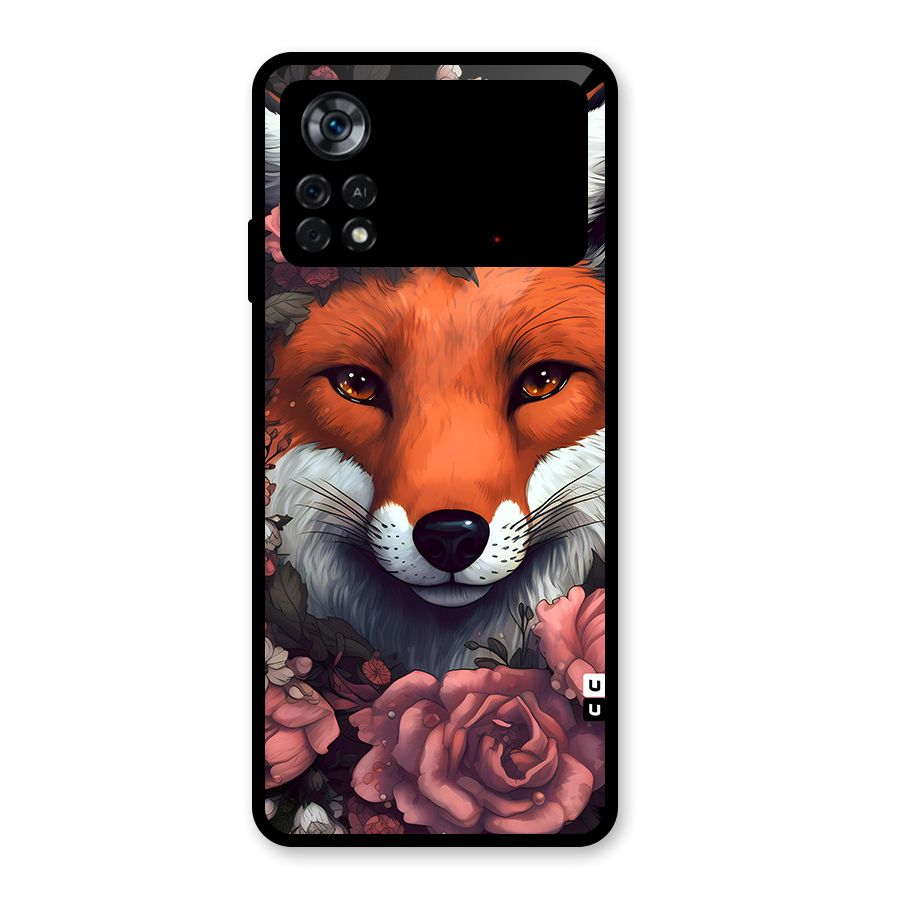Fox and Roses Glass Back Case for Poco X4 Pro 5G
