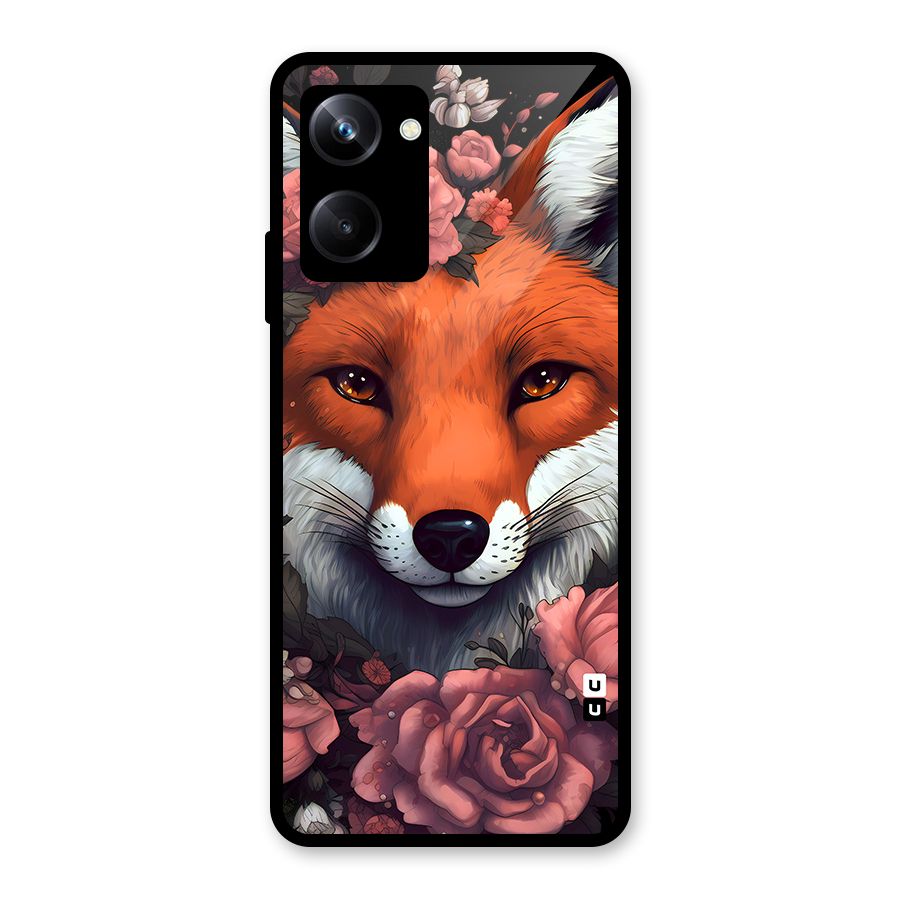 Fox and Roses Glass Back Case for Realme 10 Pro