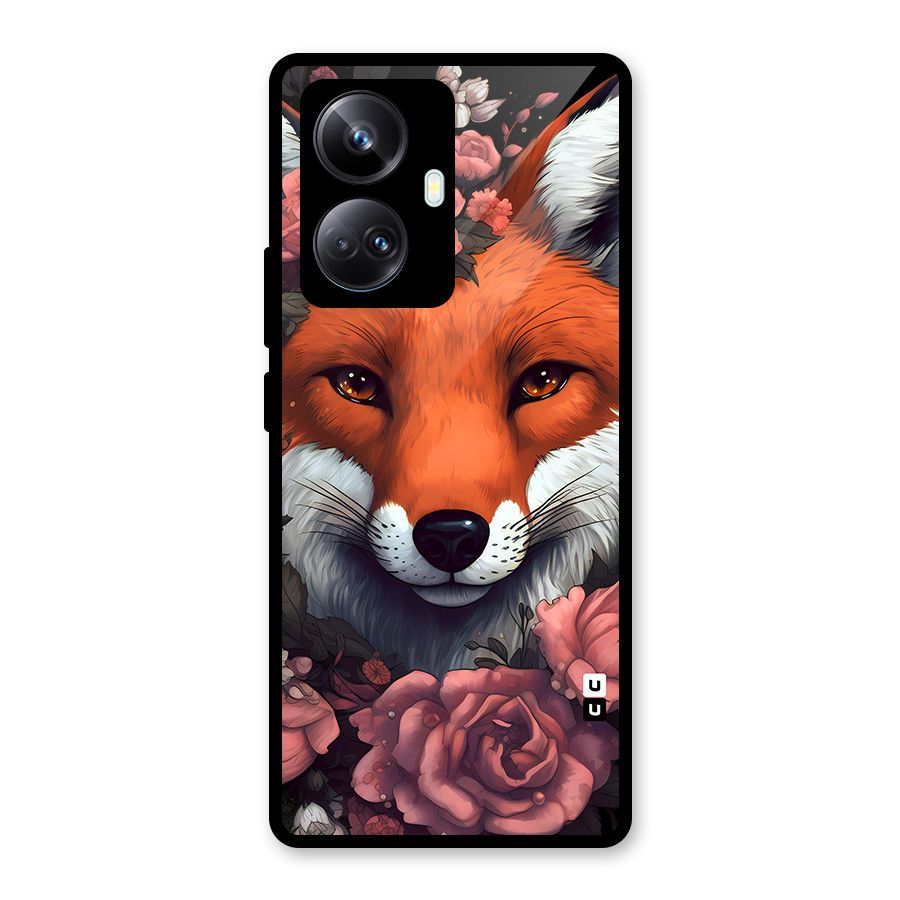 Fox and Roses Glass Back Case for Realme 10 Pro Plus