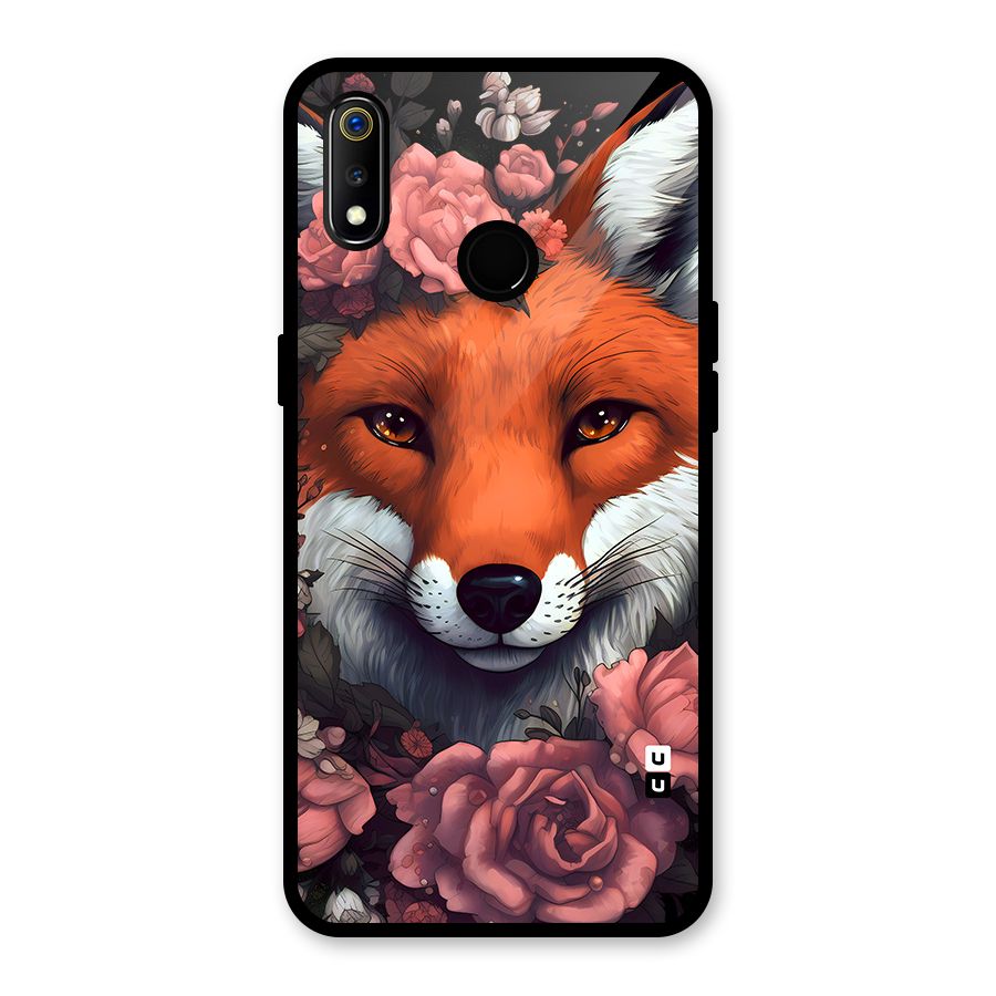 Fox and Roses Glass Back Case for Realme 3i
