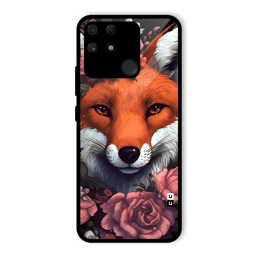 Fox and Roses Glass Back Case for Realme Narzo 50A
