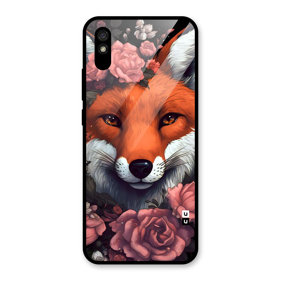 Fox and Roses Glass Back Case for Redmi 9A
