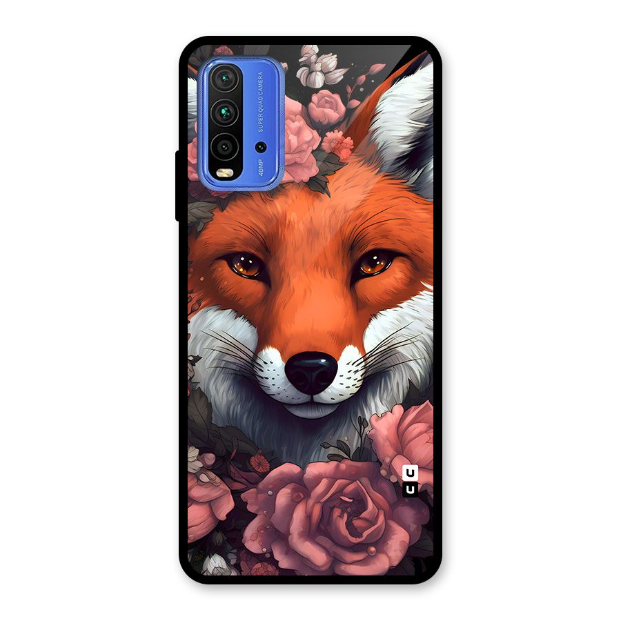 Fox and Roses Glass Back Case for Redmi 9 Power