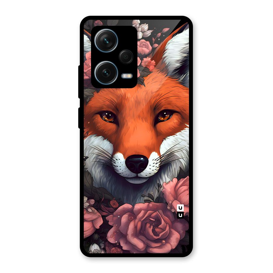 Fox and Roses Glass Back Case for Redmi Note 12 Pro Plus 5G
