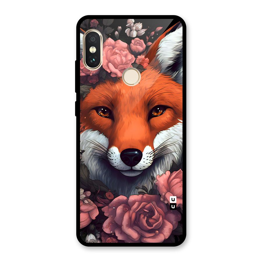 Fox and Roses Glass Back Case for Redmi Note 5 Pro