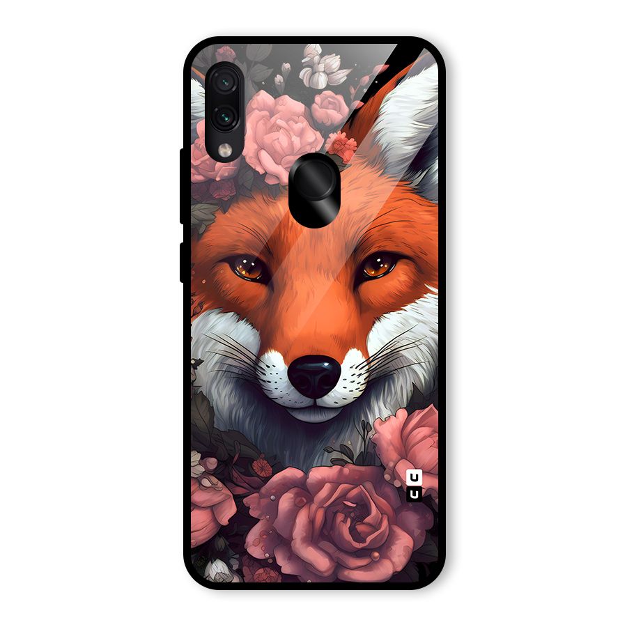 Fox and Roses Glass Back Case for Redmi Note 7 Pro